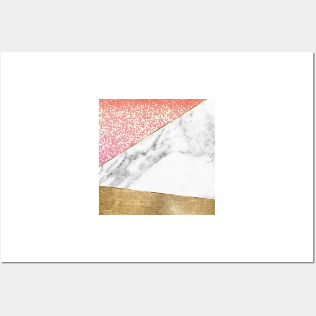 Arty rose gold glitter marble Wall Art by RoseAesthetic